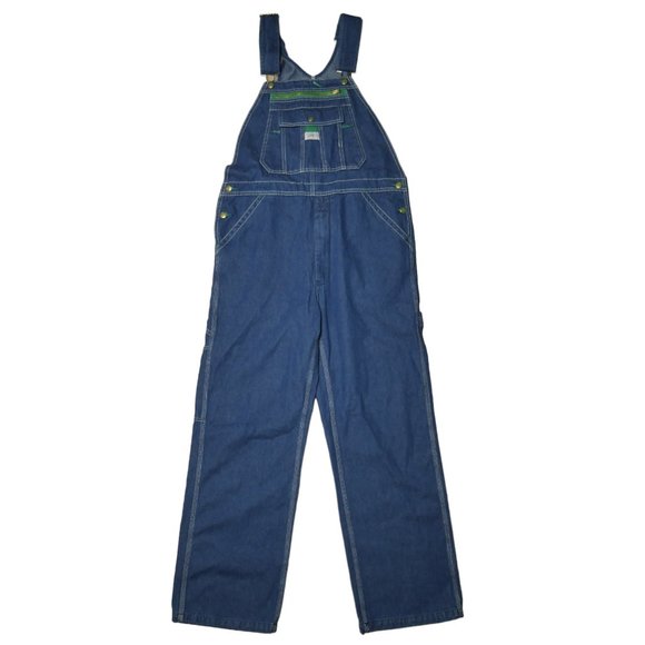 Liberty Carpenter Bib Overalls Mens Size 34x30 Dark Wash Denim Jean Utility